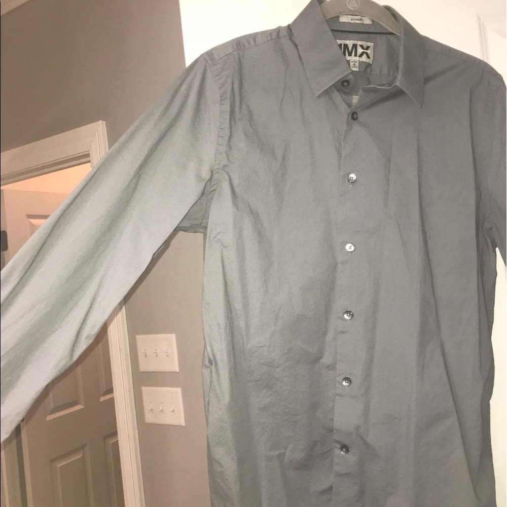 Express fitted long sleeve button down